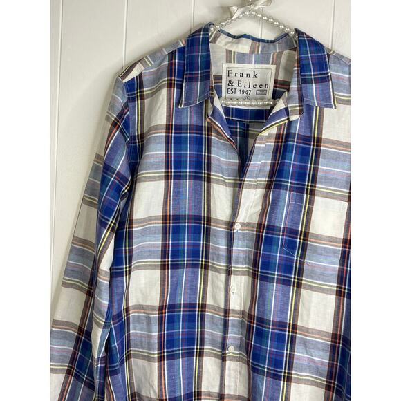 Frank & Eileen Barry Long Sleeve Linen/Cotton Blend V Neck Buttondown Top Size L - Picture 5 of 9